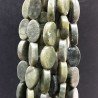 Serpentite Russa Naturale in Perline Forma Ovale Piatto Liscio Foro Passante 12X19mm