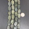 Serpentite Russa Naturale in Perline Forma Ovale Piatto Liscio Foro Passante 12X19mm