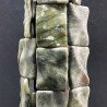 Serpentite Naturale in Perline Forma Rettangolare Lavorato Piatto Liscio Foro Passante 30X40mm