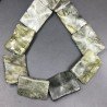 Serpentite Naturale in Perline Forma Rettangolare Lavorato Piatto Liscio Foro Passante 30X40mm