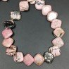 Rodonite Naturale in Perline Forma Rombo Piatto Liscio Foro Diagonale Sormontato 20mm