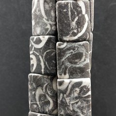 Diaspro Picasso Naturale in Perline Forma Rettangolare Piatto Liscio Foro Passante 25X30mm