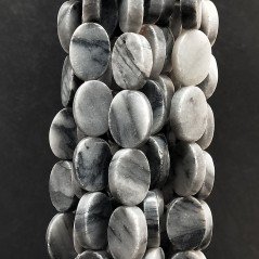 Diaspro Picasso Fluorite Naturale in Perline Forma Ovale Allungato Piatto Liscio Foro Passante 15X20mm