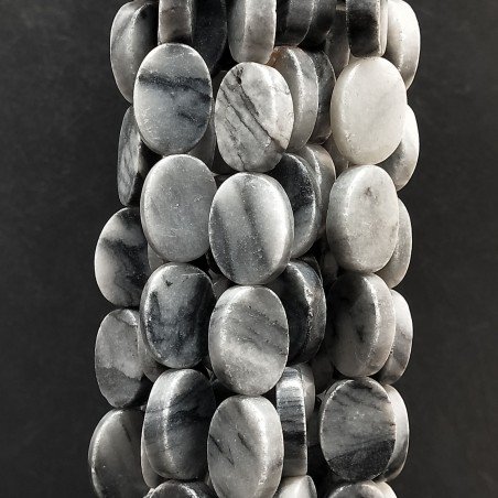 Diaspro Picasso Fluorite Naturale in Perline Forma Ovale Allungato Piatto Liscio Foro Passante 15X20mm
