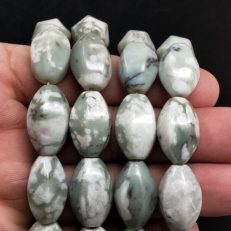 Agata Muschiata Sfumato Perline Forma Barilotto 12X20mm Agata Muschiata Sfumato Perline Forma Barilotto 12X20mm