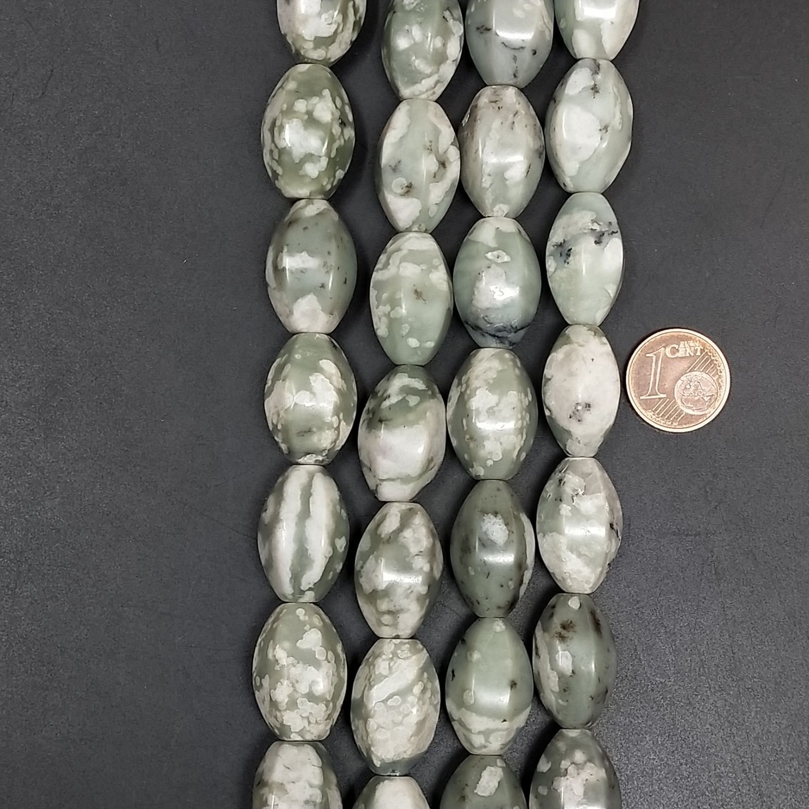 Agata Muschiata Sfumato Perline Forma Barilotto 12X20mm