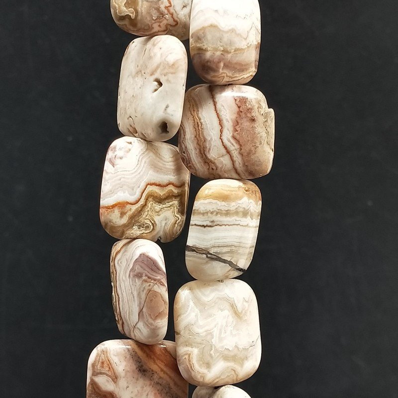 Diaspro Picasso Naturale Perline Forma Quadrato Piatto Liscio Foro Passante 20mm