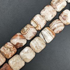 Diaspro Picasso Naturale Perline Forma Quadrato Piatto Liscio Foro Passante 20mm