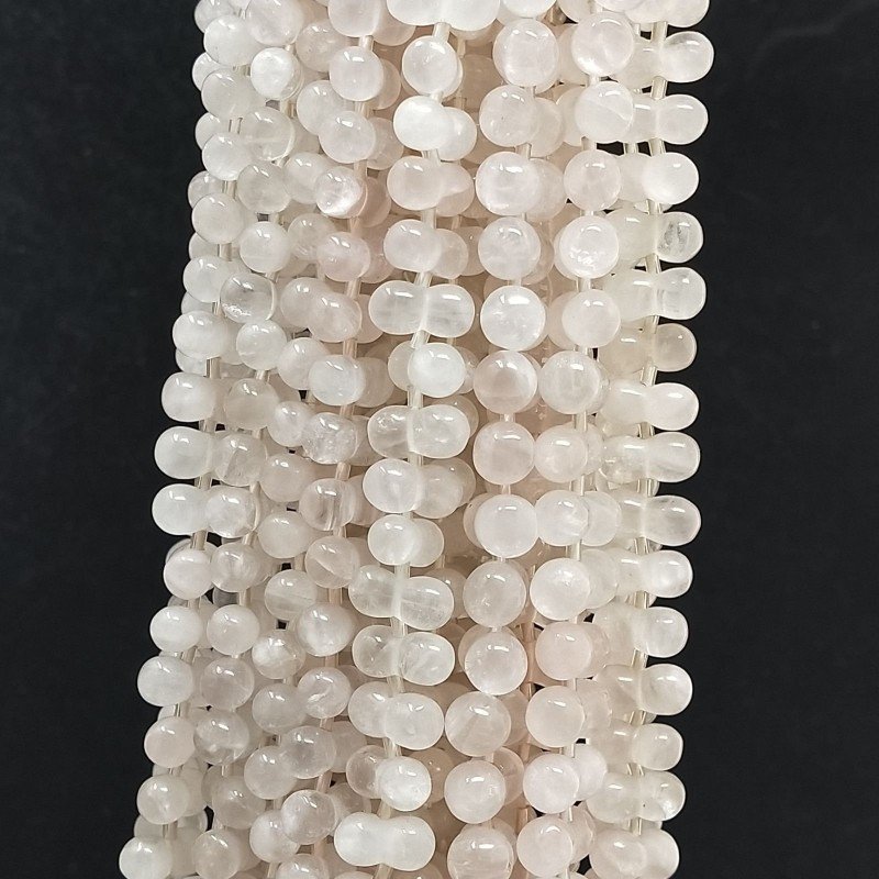 Quarzo Rosa Naturale Perline Forma Infinito Liscio Foro Passante 05X10mm