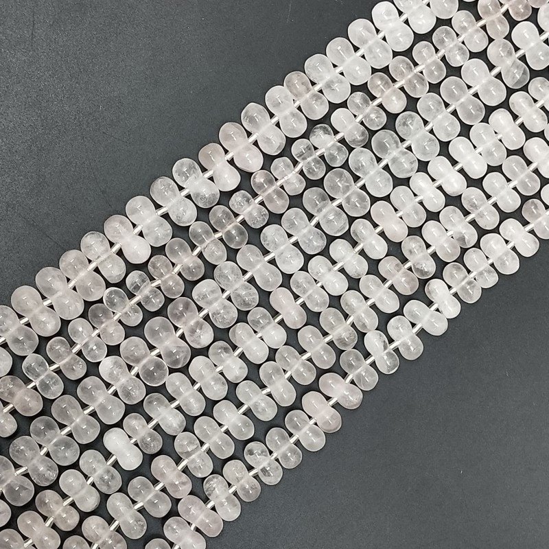 Quarzo Rosa Naturale Perline Forma Infinito Liscio Foro Passante 05X10mm