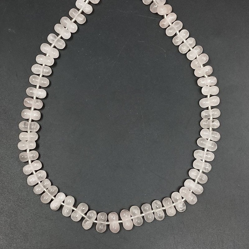Quarzo Rosa Naturale Perline Forma Infinito Liscio Foro Passante 05X10mm