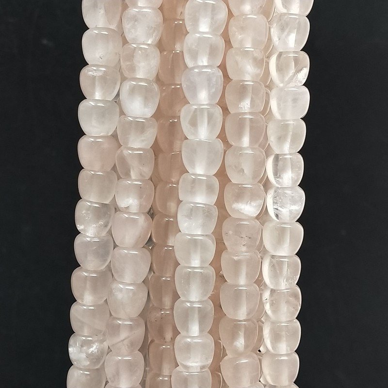 Quarzo Rosa Naturale Perline Forma Mela Liscio Foro Passante 07X08 mm