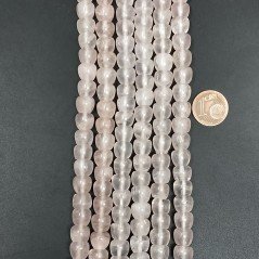 Quarzo Rosa Naturale Perline Forma Mela Liscio Foro Passante 07X08 mm