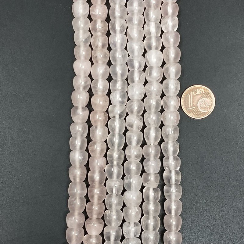 Quarzo Rosa Naturale Perline Forma Mela Liscio Foro Passante 07X08 mm