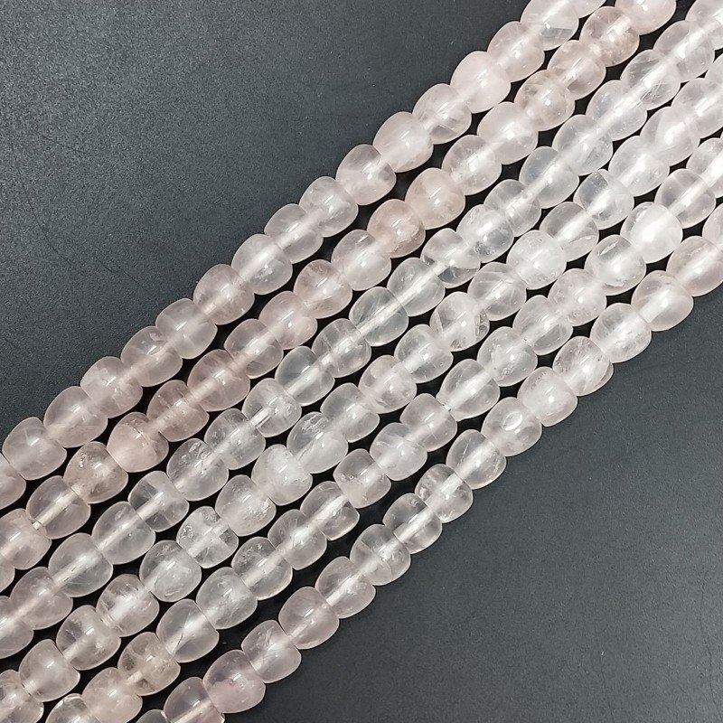 Quarzo Rosa Naturale Perline Forma Mela Liscio Foro Passante 07X08 mm