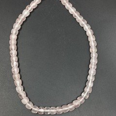 Quarzo Rosa Naturale Perline Forma Mela Liscio Foro Passante 07X08 mm