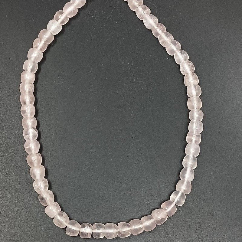 Quarzo Rosa Naturale Perline Forma Mela Liscio Foro Passante 07X08 mm