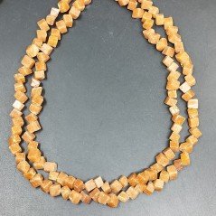 Avventurina Arancia Perline Forma Cubetti Liscio Foro Diagonale 4-8mm