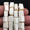 Resina Beige in Perline Forma Rettangolare Piatto Liscio Foro Passante 09X11mm