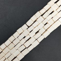 Resina Beige in Perline Forma Rettangolare Piatto Liscio Foro Passante 09X11mm