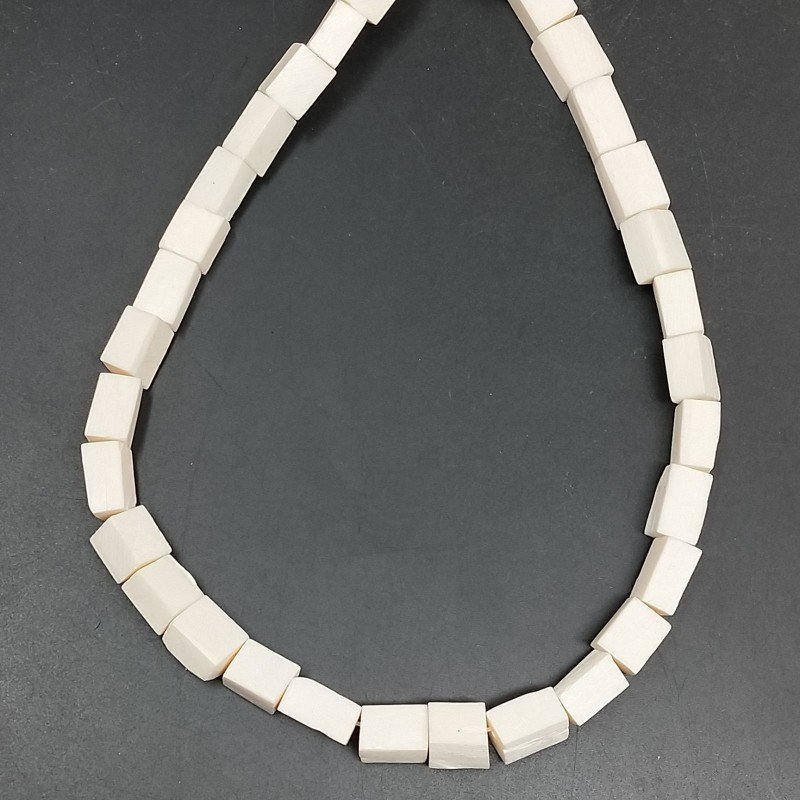 Resina Beige in Perline Forma Rettangolare Piatto Liscio Foro Passante 09X11mm