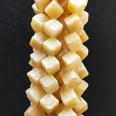 Calcite Gialla Perline Forma Cubetti Liscio Foro Diagonale 13mm