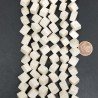 Osso Sintetico Perline Forma Cubetti Liscio Foro Diagonale 10mm