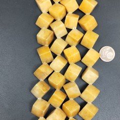 Avventurina Gialla Perline Forma Cubetti Liscio Foro Diagonale 18mm