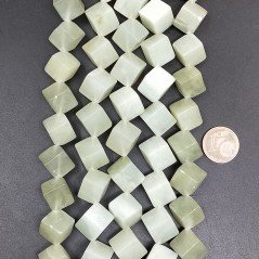 Avventurina Perline Forma Cubetti Liscio Foro Diagonale 15mm