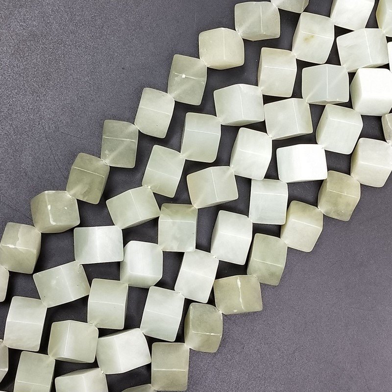 Avventurina Perline Forma Cubetti Liscio Foro Diagonale 15mm