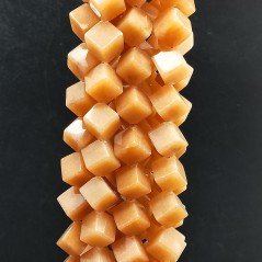 Avventurina Arancio Perline Forma Cubetti Liscio Foro Diagonale 15mm