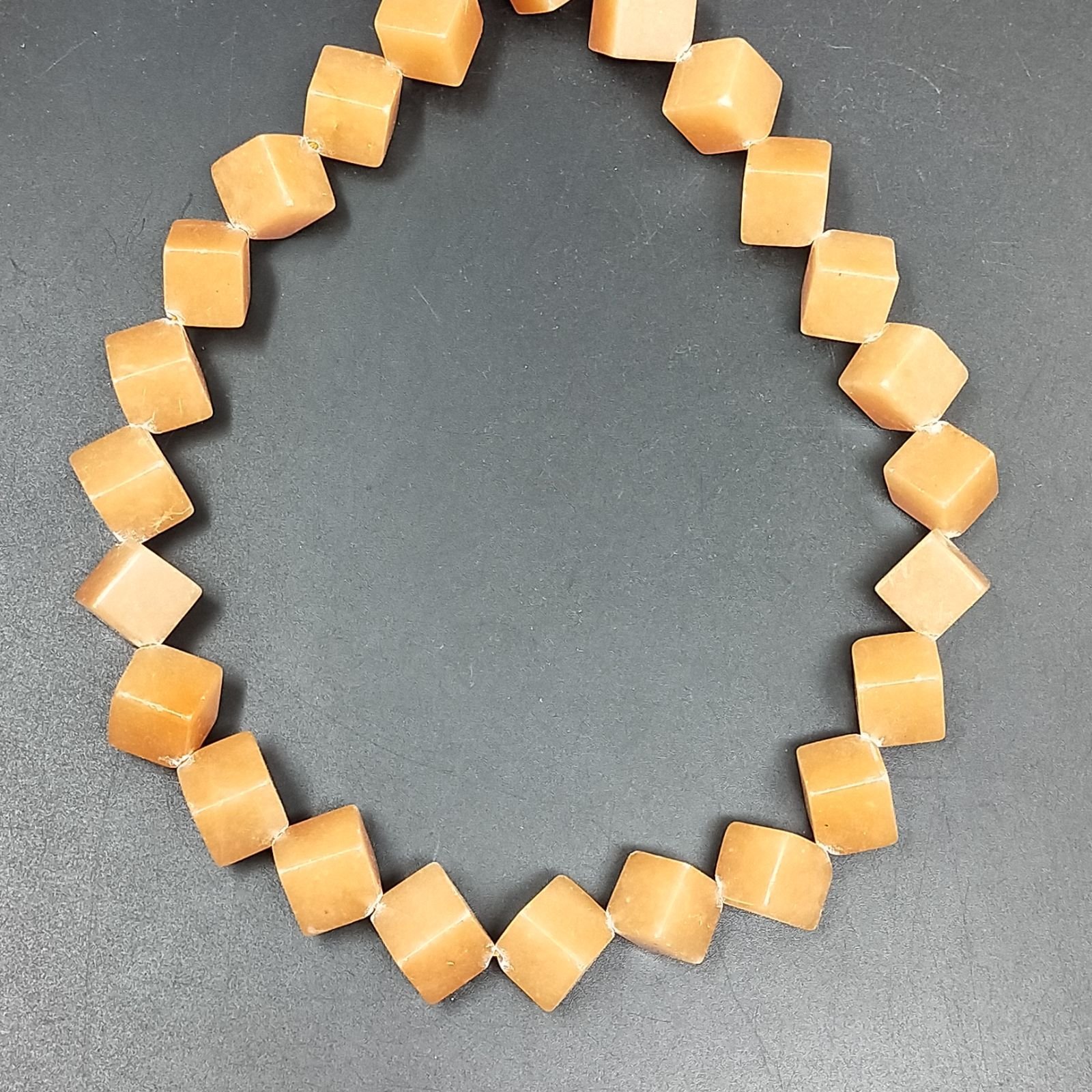 Avventurina Arancio Perline Forma Cubetti Liscio Foro Diagonale 15mm