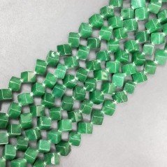 Giada Smeraldo Perline Forma Cubetti Liscio Foro Diagonale 11mm
