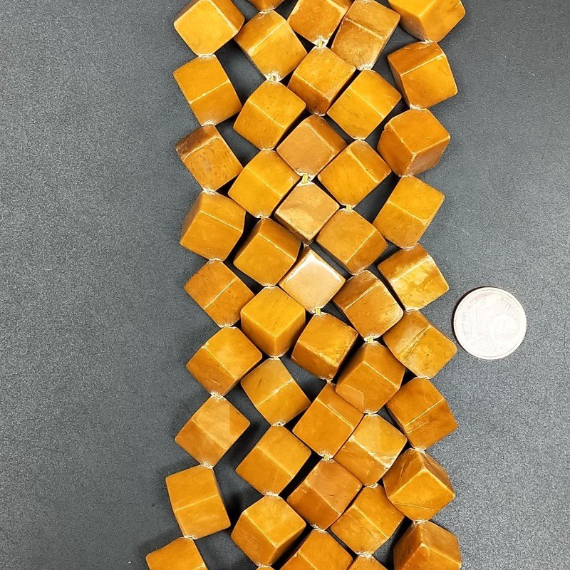Calcite Perline Forma Cubetti Liscio Foro Diagonale 15mm