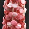 Madreperla Tonalità Rosa Perline Forma Foglia Piatto Liscio Foro Laterale 18x25 mm