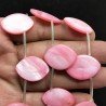 Madreperla Tonalità Rosa Perline Forma Foglia Piatto Liscio Foro Laterale 18x25 mm