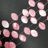 Madreperla Tonalità Rosa Perline Forma Foglia Piatto Liscio Foro Laterale 18x25 mm