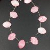 Madreperla Tonalità Rosa Perline Forma Foglia Piatto Liscio Foro Laterale 18x25 mm