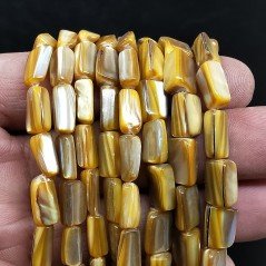Madreperla Tonalità Oliva Perline Forma Rettangolo Irregolare Piatto Liscio Foro Passante