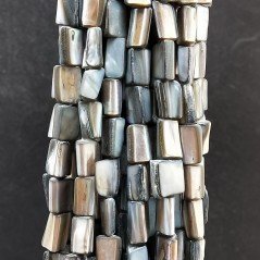 Madreperla Abalone Tonalità Grigia Perline Forma Rettangolo Irregolare Piatto Liscio Foro Passante