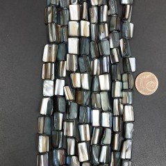 Madreperla Abalone Tonalità Grigia Perline Forma Rettangolo Irregolare Piatto Liscio Foro Passante