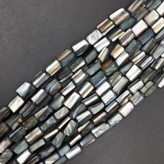 Madreperla Abalone Tonalità Grigia Perline Forma Rettangolo Irregolare Piatto Liscio Foro Passante