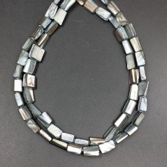 Madreperla Abalone Tonalità Grigia Perline Forma Rettangolo Irregolare Piatto Liscio Foro Passante