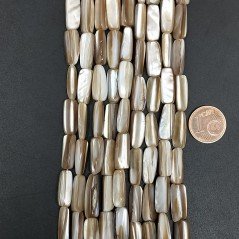Madreperla Tonalità Beige Perline Forma Rettangolo Irregolare Piatto Liscio Foro Passante
