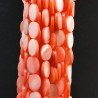 Madreperla Tonalità Corallo Rosa Perline Forma Ovale Piatto Liscio Foro Passante 10x14mm