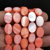 Madreperla Tonalità Corallo Rosa Perline Forma Ovale Piatto Liscio Foro Passante 10x14mm