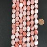 Madreperla Tonalità Corallo Rosa Perline Forma Ovale Piatto Liscio Foro Passante 10x14mm