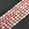 Madreperla Tonalità Corallo Rosa Perline Forma Ovale Piatto Liscio Foro Passante 10x14mm