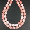 Madreperla Tonalità Corallo Rosa Perline Forma Ovale Piatto Liscio Foro Passante 10x14mm