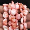 Madreperla Tonalità Rosa Perline Forma Sassi Irregolare Piatto Liscio Foro Passante